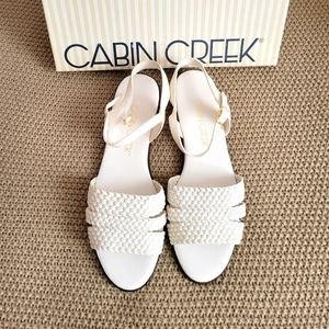 Cabin Creek white wedge sandals, size 8.5- new